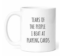 Mug Tears of The People I Beat at Playing Cards Ceramic Cup Ceramic Tea Cup Custom Coffee Mug for Work Restaurants Best Friend 330Ml