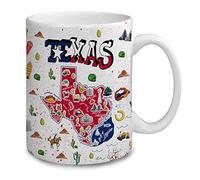 Mug Texas State Flag Novelty Stoneware Coffee Mug with Handle Ceramic Cups for Everyday Kitchen Hot Brew