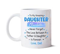 Mug The Love Between A Father & Dau-Ghter White Tea Cup Personalised with Your Text Coffee Cups Cappuccino Ceramic Cup Kitchens for Work Restaurants 330Ml