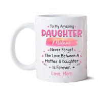 Mug The Love Between A Mother & Dau-Ghter White Tea Cup Personalised with Your Text Coffee Cups Premium Coffee Mug for Best Friend for Men Women Kitchens 330Ml