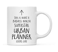 Mug This is What A Badass Ninja Superstar Urban Planner Looks Like Funny Coffee Mug Design Tea Cups for Latte Home Office