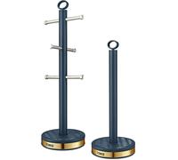 Mug Tree/ Kitchen Pole - Tower T826092MNB Empire 6 Cup Midlight Blue & Brass
