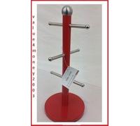 Mug Tree Kitchen Roll Holder Glass Paper Holder Stainless steel Red New