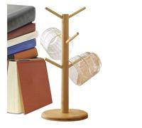 Mug Tree Stand - 6 Hook Cup Holder Organizer | Space-Saving Storage Rack for Kitchen Counter Cabinet Restaurant Cafe Bar Mugs Display Assesories Items