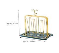 Mug Tree Stand Iron Six Branch Glass Cup Dryer Rack Christmas | Golden Countertop Holder with Removable Drain Tray, Upside-down Hanging Design, Rubber-ended Branches and Anti-slip Feet