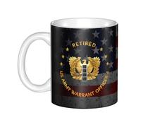 Mug Us Chief Warrant Officer 4 Emblem Cw4 Rank Insignia Retired Coffee Mug Custom Tea Cup Great Gift Idea Ceramic Cup for Work Kitchens Restaurants 330Ml