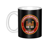 Mug Us Mos 12B Combat Engineer Desert Storm Operation Combat Veteran Ceramic Cup Cappuccino Coffee Mug Great Gift Idea Tea Cup for Kitchens Men Women Work 330Ml