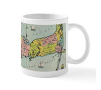 Mug Vintage Map of Cape Cod Coffee Cups Premium Ceramic Cup Custom Mugs for Kitchens Restaurants Men Women 330Ml