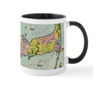 Mug Vintage Map of Cape Cod Mugs Custom Tea Cup Great Gift Idea Coffee Mug for Work Men Women Restaurants 330Ml