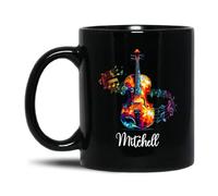 Mug Violin Ceramic Cup Personalised with Your Text Tea Cup Cappuccino Coffee Cups for for Best Friend Men Women Kitchens 330Ml
