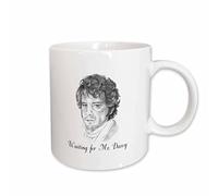 Mug Waiting for Mr. Darcy Pencil Illustration Novelty Coffee Mug Design Tea Cups for Friends Kitchen Hot Brew