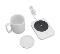 Mug Warmer, 3 Gears Control USB Powered Heating Coaster, Milk Cup Insulation Warmer, Ember Mug, 25.1oz (Black,White) (White)