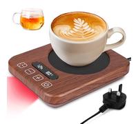 Mug Warmer, Coffee Cup Warmer for Desk, 7 Tempreture Setting 110°F-180°F, 1-12 Hour Reservation Time, Metal Countertop Warmer for All Mugs, Smart Beverage Warmer Heats Coffee Tea Milk, UK Plug 18W