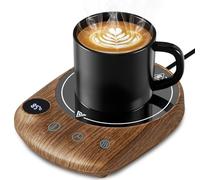 Mug Warmer, MQUPIN Coffee Mug Warmer for Desk 4 Temperature Settings (55℃/65℃/75℃/85℃), 1-12 Hour Timer Cup Warmer with 8 Hour Auto Shut Off, Smart Mug Warmer for Desk Coffee Milk Tea Cocoa(Woodgrain)