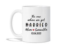 Mug We Got Married Ceramic Cup Personalised with Your Text Tea Cup Premium Coffee Cups for Best Friend for Men Women Work 330Ml