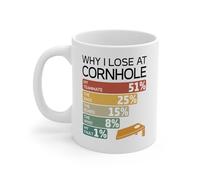 Mug Why I Lose At Cornhole Excuses Coffee Mug Cappuccino Tea Cup Personalised with Your Text Coffee Cups for for Best Friend Restaurants Kitchens 330Ml