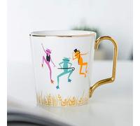 Mug Wine Set Cup Gold Animal Flamingo Cat Penguin Ceramic Coffee Mug Bone China Breakfast Milk Water Cup Couple Creative Birthday Gifts,(716) Frog