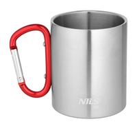 Mug with carabiner NILS Camp NC17110 Silver 300 ml