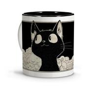 Mug with Cartoon Cat Anime Style Original Mugs for Gifting Geek Anime Gift Japanese Decoration Chavenas Cat Gifts Funny Mug Caneca Large Breakfast Mug Black Coffee Mug.