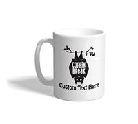 Mug with Handles Halloween Casper Coffin Break Ceramic Coffee Mug Men 330ml | Ceramic Coffee Mug Personalised Ceramic Mug for Mulled Drinks Anniversary Celebration Friends