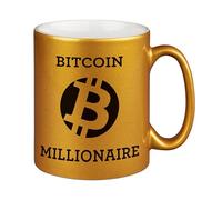 Mug with Saying Bitcoin Millionaire - BTC - Gold Cup - Coffee Mug Printed on Both Sides Etherum - Blockchain - ETH
