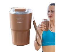 Mug with Straw - 360 ml Travel Mug with Straw, Reusable Drinking Cup with Lid and Straw, Ideal for On the Go, School, Office & Picnic, , Leak-proof and in Various