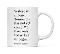 Mug Yesterday is Gone. Tomorrow Has Not Yet Coffee Mug Company 2PCS-330ML | Resusable Hot Chocolate Cups Lightweight Tea & Coffee Mugs Coworker Fathers Day