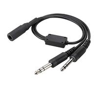 Mugast U 174 Headset Adapter,Portable Headphone Adapter Cable for Helicopter to General Aviation Dual Plugs - David Clark AVCOMM