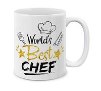 MUGBREW Funny Humor Satire Mugs, World's Best Chef Ceramic Coffee Gift Mug Tea Cup, 11 OZ