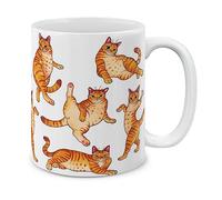 MUGBREW Orange Tabby Cat Funny Playful Postures Ceramic Coffee Mug Tea Cup, 11 OZ