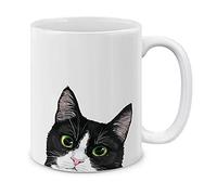 MUGBREW Tuxedo Cat Kitten Ceramic Coffee Mug Tea Cup, 11 OZ
