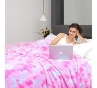 MUGD Soft Blankets Fleece Soft Fuzzy Throw Blanket Pink Warm Throw Blanket for Bed