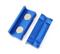MUGE RACING 4" Vise Jaws Pads, Strongly Magnetic Aluminum Vice Jaws Pads, Professional Grade Multi-Purpose Vise Jaw Protective Inserts for Any Metal Bench Vice,Blue