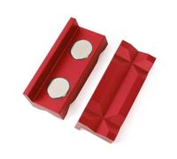 MUGE RACING 4" Vise Jaws Pads, Strongly Magnetic Aluminum Vice Jaws Pads, Professional Grade Multi-Purpose Vise Jaw Protective Inserts for Any Metal Bench Vice,Red