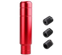 muge racing Aluminum Alloy Weighted Shifter Knob,5" Auto Gear Shift Knob with 3 Threaded Adapters M8 M10 M12,Fit Most Automatic Manual Vehicle-Red