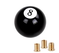 muge racing Car Gear Shift Knob, Black 8 Ball Billiard Acrylic Gear Lever Shift Knob with 3 Adapters Universal for Most Vehicles