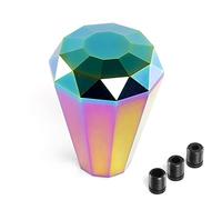 muge racing Car Gear Shift Knob, Diamond Universal Aluminum Shift Knob with 8/10/12mm Adapters(Neo Chrome)