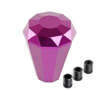 muge racing Car Gear Shift Knob, Diamond Universal Aluminum Shift Knob with 8/10/12mm Adapters(Purple)