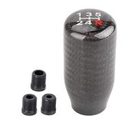 muge racing Carbon Fiber Gear Shift Knob 5 Speed Shifter Knob Universal for Most Cars with 3 Adapters(8mm/10mm/12mm)