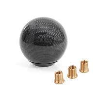 muge racing Carbon Fiber Shift Knob Gear Shifter Knobs with 3 Adapter Most Car Decorations Classic (Black, Round)