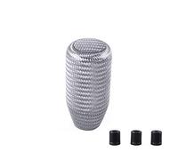 muge racing Carbon Fiber Shift Knob Gear Shifter Knobs with 3 Adapter Most Car Decorations Classic,Sliver-Long