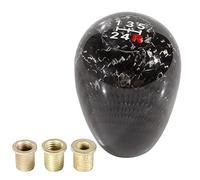 muge racing Gear Shift Knob Carbon Fiber 5 Speed Shifter Knob Universal for Most Cars with 3 Adapters(8mm/10mm/12mm)