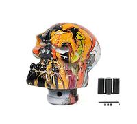 muge racing Gear Shift Knob Skull Head Car Gear Shifting Stick for Most Manual Auto Transmissions,Orange