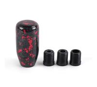 muge racing Gear Shift Knob,Universal Carbon Fiber Forged Pattern Car Manual Gear Shift Knob with 3 Adapters,Red