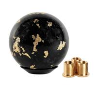 muge racing Universal Gear Shift Knob Forged Carbon Fiber Ball Type Stick Shifter with 3 Adapters,Gold