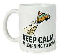 MUGEMS Keep Calm I'm Learning to Drive - Rude Funny Mugs for Men and Women Sarcastic Learner Driving Gifts Adult Humour Rude Gift Cup Joke Mug Secret Santa Gift Christmas Birthday Dad