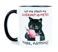 MUGEMS Let Me Check My Giveashit-O-Meter Rude Funny Mugs for Men and Women Sarcastic Slogan Gifts Adult Humour Rude Gift Cup Joke Mug Secret Santa Gift Christmas Birthday Dad