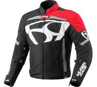 MUGENRACE Aggressore-T waterproof Motorcycle Textile Jacket, black/white/red, size 6XL