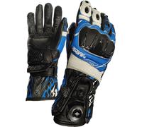 MUGENRACE Cowy Motorcycle Gloves, black-white-blue, size XL for Men