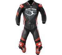 MUGENRACE Impegnato-D perforated Ladies Two Piece Motorcycle Leather Suit, black/white/red, size 36